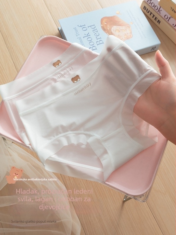 Djevojčice gaćice Ice Silk bezšivne, prozračne, visoke elastičnosti, 7A antibakterijska pamučna podstava