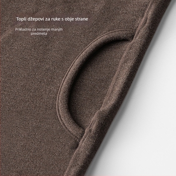 Muški termalni prsluk s flisom, dvostruki sloj od viskoze, V-izrez, može se nositi kao vanjski sloj