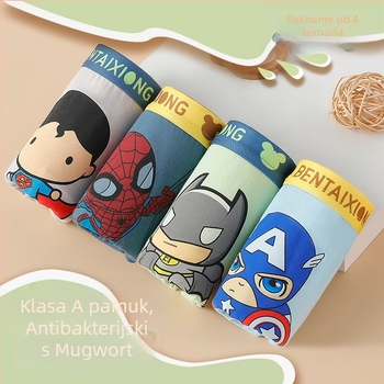 Dječje bokserice od pamuka za dječake, 95% pamuk + 5% elastan, sigurnosna klasa A, za djecu stariju od 8 godina, pakiranje 4 komada