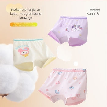 Dječje gaćice za djevojčice, pamuk 95% / elastan 5%, antibakterijski 10A, prozračne bokserice za djecu 3–8 godina