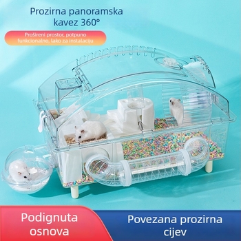 Plastični kavez za hamstera, kvadratnog oblika, vodootporan, za unutarnju upotrebu.