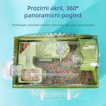Plastični kavez za hamstera, kvadratnog oblika, vodootporan, za unutarnju upotrebu.