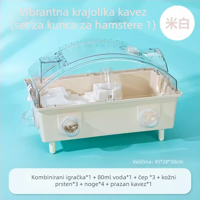 Plastični kavez za hamstera, kvadratnog oblika, vodootporan, za unutarnju upotrebu.