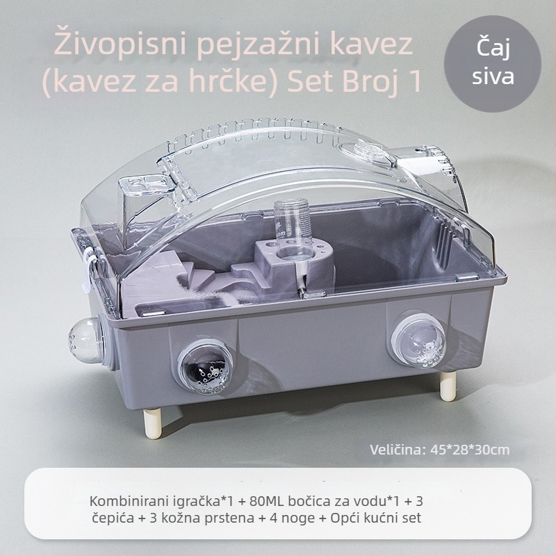 Plastični kavez za hamstera, kvadratnog oblika, vodootporan, za unutarnju upotrebu.