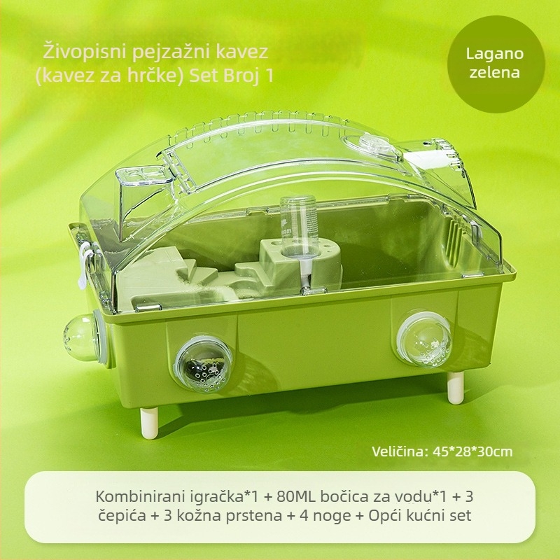 Plastični kavez za hamstera, kvadratnog oblika, vodootporan, za unutarnju upotrebu.