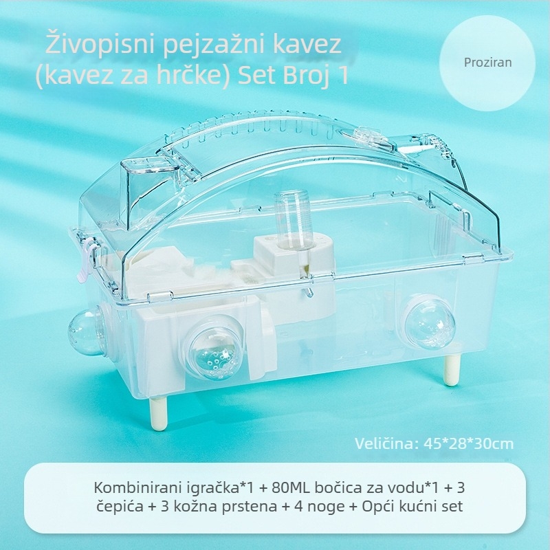 Plastični kavez za hamstera, kvadratnog oblika, vodootporan, za unutarnju upotrebu.