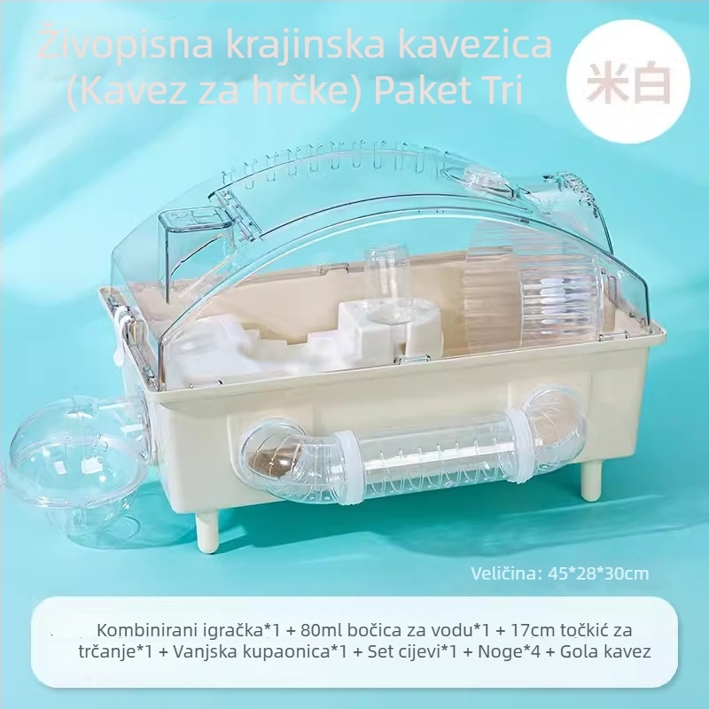 Plastični kavez za hamstera, kvadratnog oblika, vodootporan, za unutarnju upotrebu.