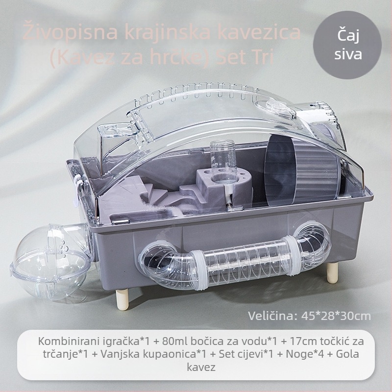 Plastični kavez za hamstera, kvadratnog oblika, vodootporan, za unutarnju upotrebu.