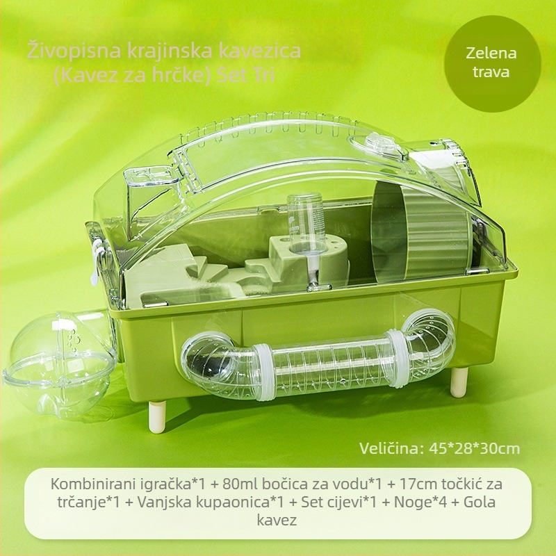 Plastični kavez za hamstera, kvadratnog oblika, vodootporan, za unutarnju upotrebu.