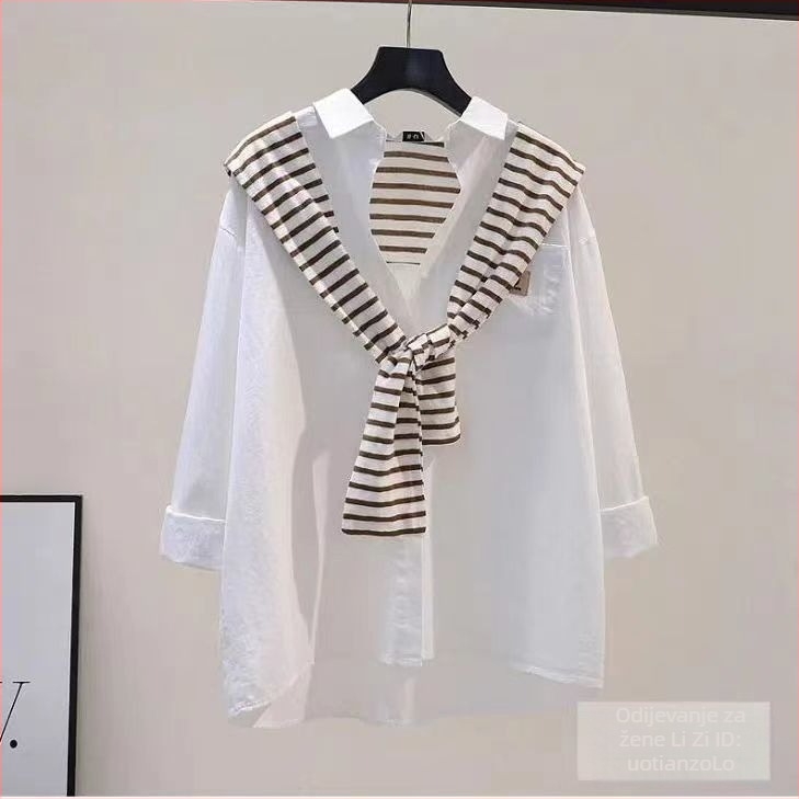 Lagana bluza s otvorenim ramenima i polo ovratnikom, akrilna smjesa, kratki rukavi