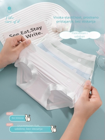 Djevojačke gaćice za djevojčice, Ice Silk tkanina, visoka elastičnost, antibakterijski pamuk donji dio 7A