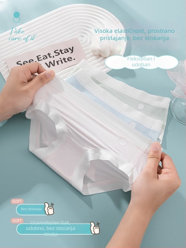 Djevojačke gaćice za djevojčice, Ice Silk tkanina, visoka elastičnost, antibakterijski pamuk donji dio 7A