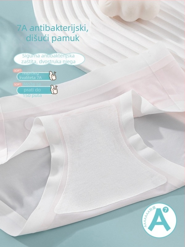 Djevojačke gaćice za djevojčice, Ice Silk tkanina, visoka elastičnost, antibakterijski pamuk donji dio 7A