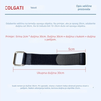 Velcro veza, najlon-spandeks smjesa, kopča na hook-and-loop, pogodna za cipele, zaštitnu opremu, šatore i pakiranje