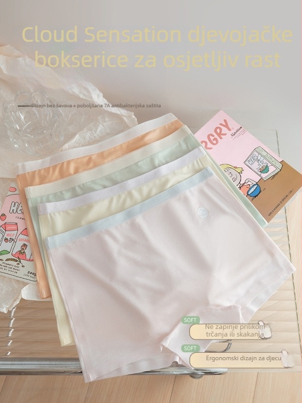 Ice Silk dječje gaćice za djevojčice, visoka elastičnost, baktericidni pamuk na preponama, prozračne, 86% najlona