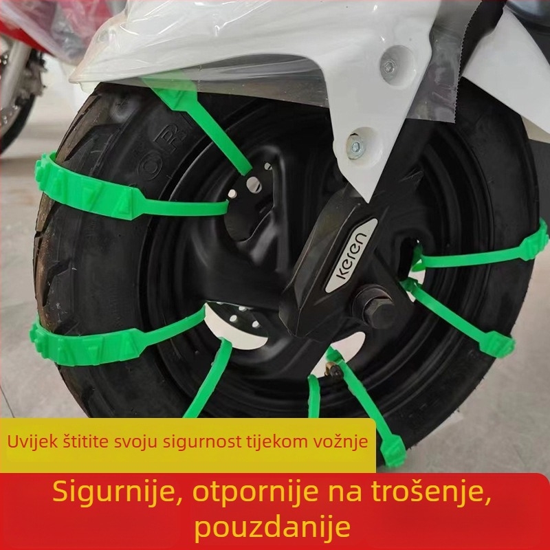 Univerzalni snježni lanac za gume za dvokotačno električno vozilo s trakom koji ne oštećuje gume — Marka Uran; Materijal: Drugo
