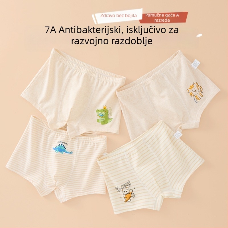 Muške bokserice od pamuka, Klasa A, 95% pamuk, za djecu 3–8 godina.