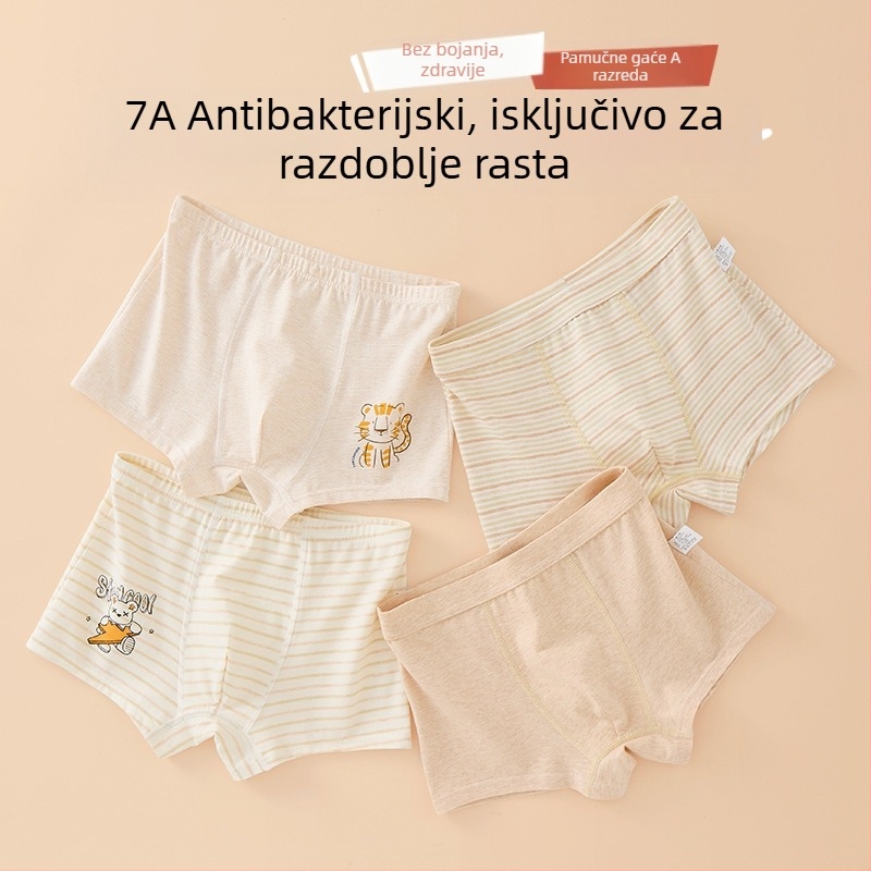 Muške bokserice od pamuka, Klasa A, 95% pamuk, za djecu 3–8 godina.