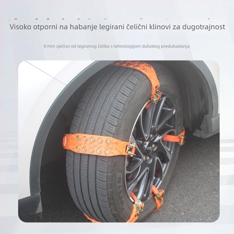 Univerzalne TPU snježne lance za automobil, s 10 čepova, otprilike 350 g po komadu, pogodne za gume 175