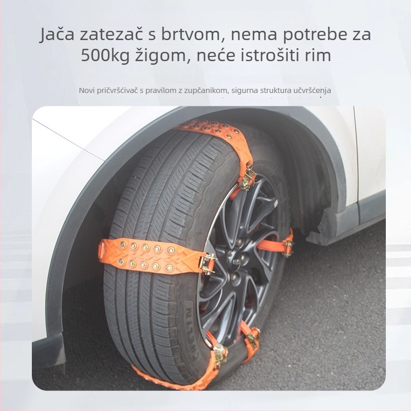 Univerzalne TPU snježne lance za automobil, s 10 čepova, otprilike 350 g po komadu, pogodne za gume 175