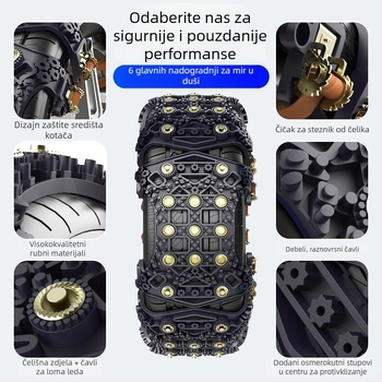 Lanac za gume protiv proklizavanja za Toyota Highlander i RAV4, Materijal: guma, Model: 082, Težina: 0,75 kg