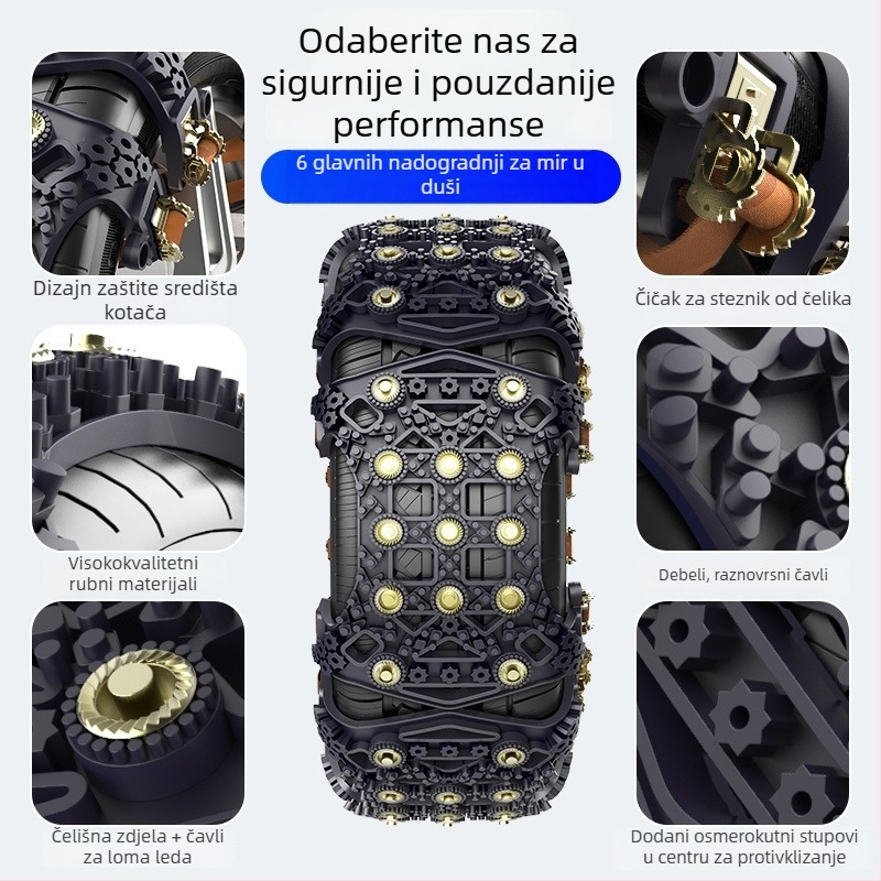 Lanac za gume protiv proklizavanja za Toyota Highlander i RAV4, Materijal: guma, Model: 082, Težina: 0,75 kg