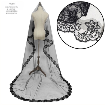 My aini Ručno izvezeni mrežasti čipkasti veo za glavu za Halloween cosplay
