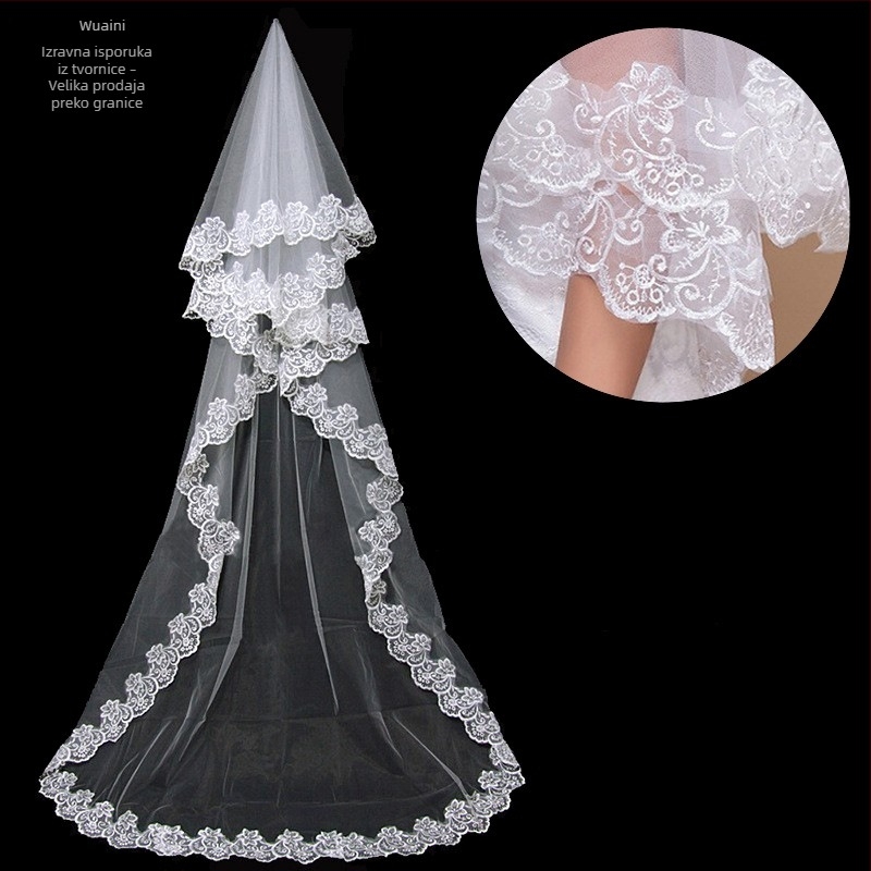 My aini Ručno izvezeni mrežasti čipkasti veo za glavu za Halloween cosplay