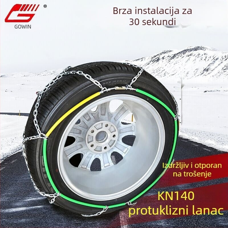 Kn140 anti-skid lanac za pneu za terensko vozilo, čelik, težina 5 kg, marka Gao Wen