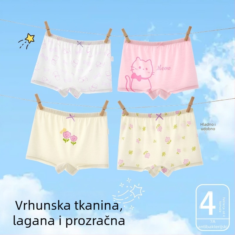 Dječje bokserice od modal Ice Silk, 95% modal, Klasa A, za djecu 3–8 godina, ljeto 2025