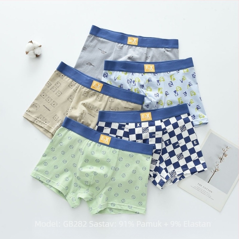 ETX Bokserice za dječake od pamuka, 91% pamuk, ETX JUST, Proljeće 2024, Uzrast 3–8 godina