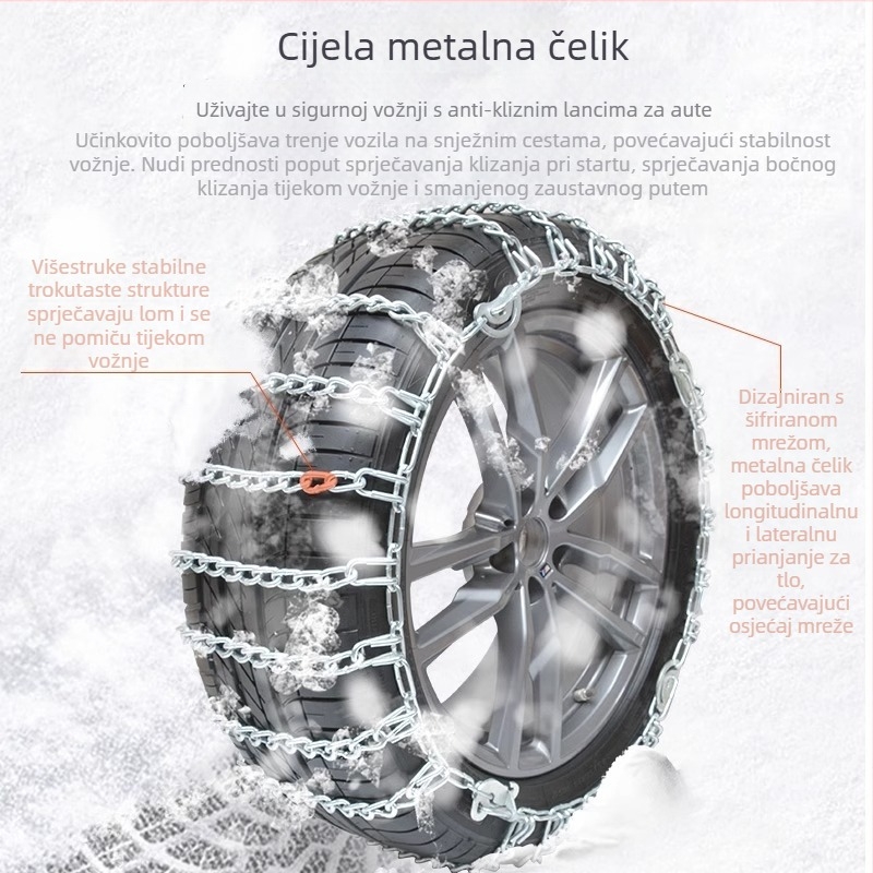 Che Teng aluminijski protuklizni lanac za vozila Wuling; kompatibilan s gumama 155R12, 155R13, 165R13, Rongguang V16
