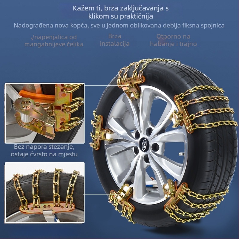 Univerzalni anti-skid lanac za gume (čelik; 165–285; svi modeli; 7,5 kg)