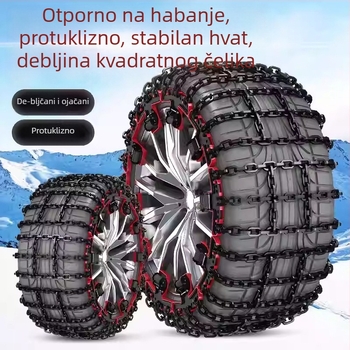 Zimska universalna lanac za automobile, aluminijski lanac za gume, universalna upotreba za SUV i MPV, nježan prema gumama