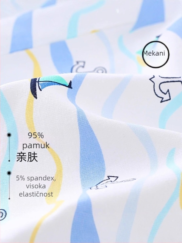 Dječje bokserice za dječake, 95% pamuk + 5% elastan, srednje visoki struk, absorbcija vlage, antibakterijske, za djecu od 3 do 8 godina