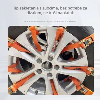 TPU 3-članske anti-slip lančane za zimske gume, univerzalno za obiteljske automobile i terenska vozila