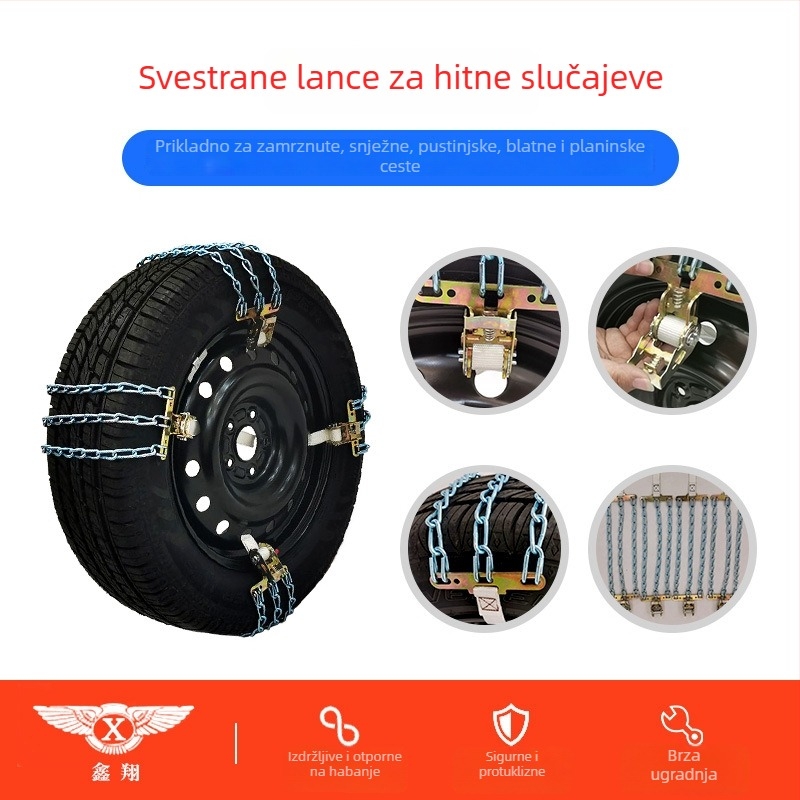 Aluminijske anti-skid lance za automobile (sedan, SUV), debljina 4.5/5.5 mm, težina 5–8 kg, obrada po narudžbi