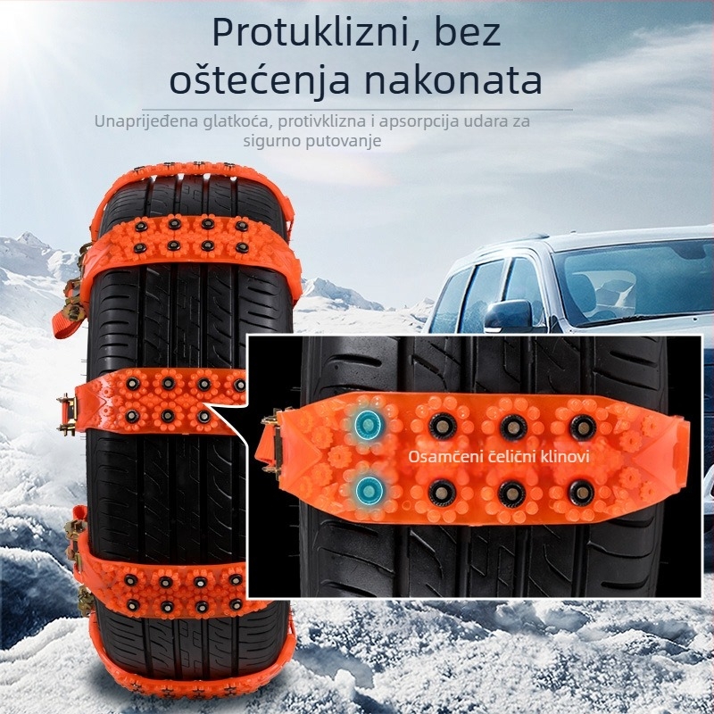 Univerzalne gumene protivklizne lančane verige za auto, univerzalni tip, za pneu 145-285 (Junbang; Universalni tip; 4 kg; Pogodno za putnička vozila, SUV i terenska vozila)