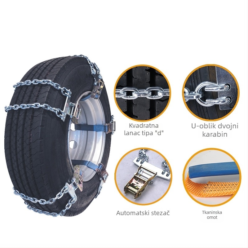 Dvostruke racnaste hitne lančane za kamione (Brand: Bohu; Materijal: legura; Poreklo: Jinhua, Zhejiang; Model: Double Strand Ratchet Emergency Chain; Pogodno za: kamione, autobuse)