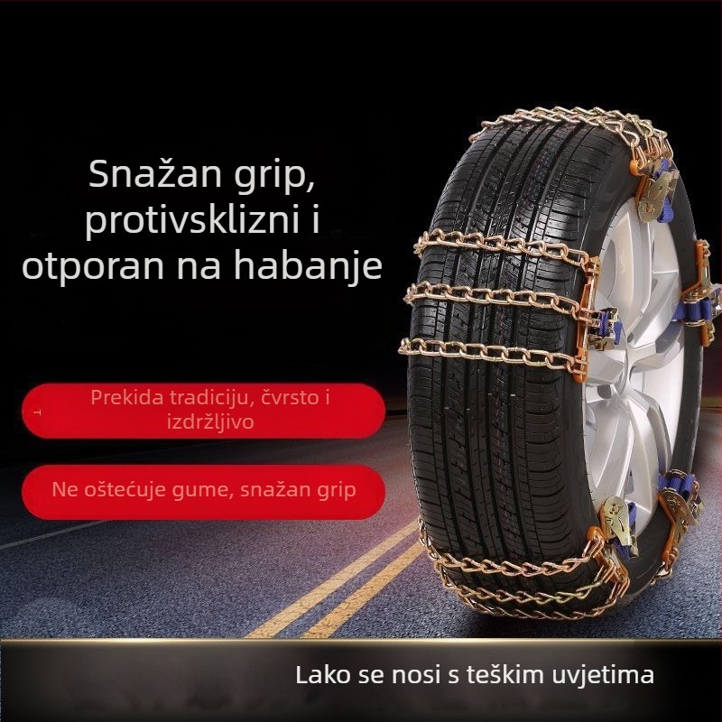 Protuklizni lanac za auto – univerzalna prilagodba, marka Snow luchi, materijal željezo, model Universal emergency anti-slip chain, kompatibilni modeli: Universal, kompatibilne gume: Universal