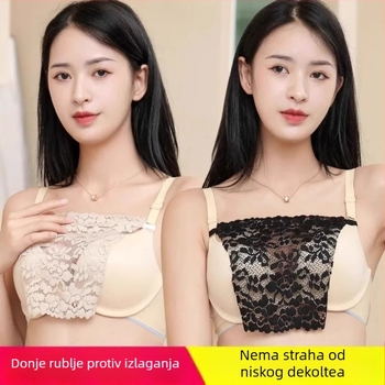 Ženski čipkasti tanki štit za prsa — jednoplošni prekrivač, elastan materijal, čipkast uzorak, jednostavan stil, jesen 2024