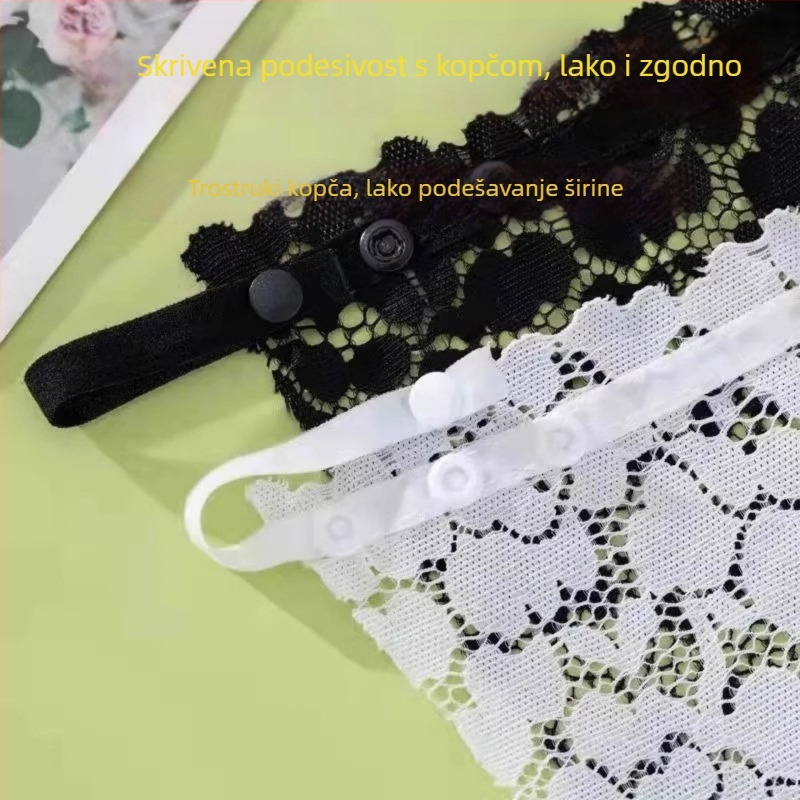 Ženski čipkasti tanki štit za prsa — jednoplošni prekrivač, elastan materijal, čipkast uzorak, jednostavan stil, jesen 2024