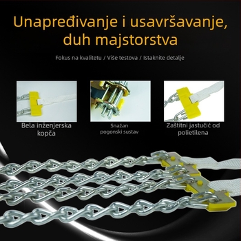 Univerzalne čelične lančane za pneu za automobile i terenska vozila – željezni univerzalni model, širina pneu 165–265, prilagodljivo
