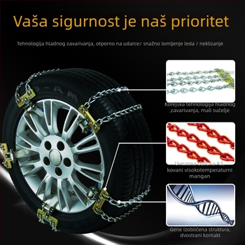 Univerzalne čelične lančane za pneu za automobile i terenska vozila – željezni univerzalni model, širina pneu 165–265, prilagodljivo