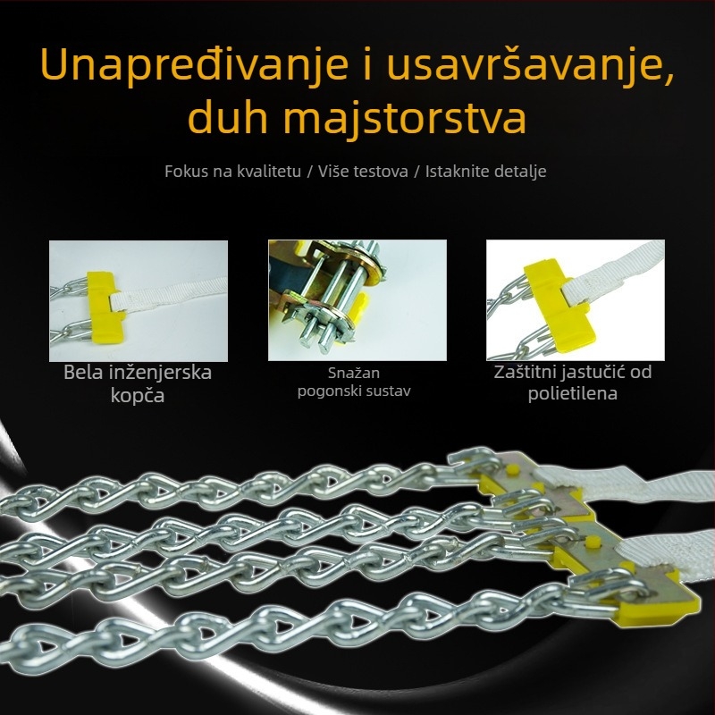 Univerzalne čelične lančane za pneu za automobile i terenska vozila – željezni univerzalni model, širina pneu 165–265, prilagodljivo