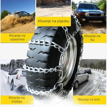 Protuklizni lanac za tricikle — čelična konstrukcija, pogodna za tricikle, težina 3–12 kg, mogućnost prilagodbe, model: Protuklizni lanac za tricikl