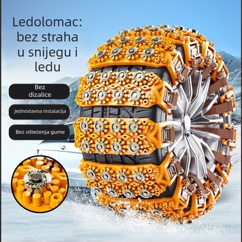 Automobilske anti-skid lance za gume, model Xsd-atn-snow tank, za gume širine 165–245 mm, 330 g/kom, prilagodljive, za auto, off-road, SUV, MPV, kombi i pickup