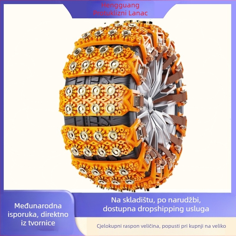 Automobilske anti-skid lance za gume, model Xsd-atn-snow tank, za gume širine 165–245 mm, 330 g/kom, prilagodljive, za auto, off-road, SUV, MPV, kombi i pickup