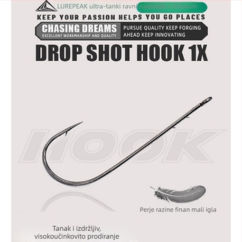 SEELUCKER Udica s pravim držalom Nr.1, bez olova, za ribolov na oceanskim stijenama, kutija 10 000 komada