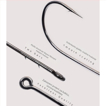 SEELUCKER Udica s pravim držalom Nr.1, bez olova, za ribolov na oceanskim stijenama, kutija 10 000 komada